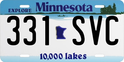 MN license plate 331SVC