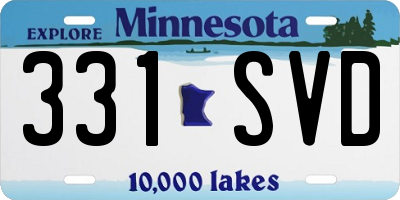 MN license plate 331SVD