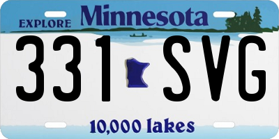 MN license plate 331SVG