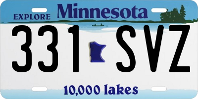 MN license plate 331SVZ
