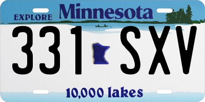MN license plate 331SXV