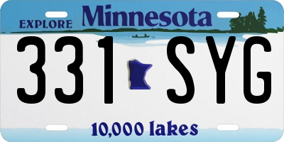 MN license plate 331SYG