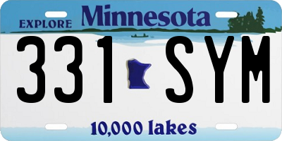 MN license plate 331SYM