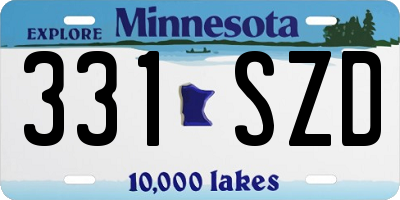 MN license plate 331SZD