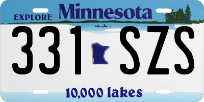 MN license plate 331SZS