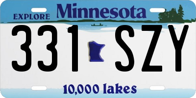 MN license plate 331SZY