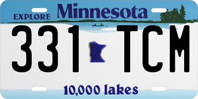 MN license plate 331TCM