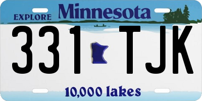 MN license plate 331TJK