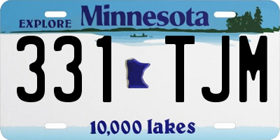 MN license plate 331TJM