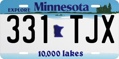 MN license plate 331TJX