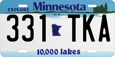 MN license plate 331TKA