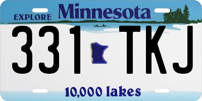 MN license plate 331TKJ