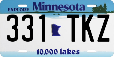 MN license plate 331TKZ