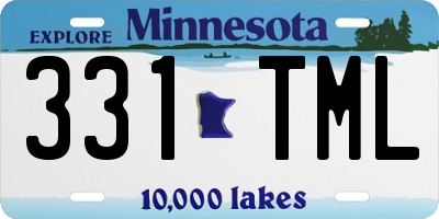 MN license plate 331TML