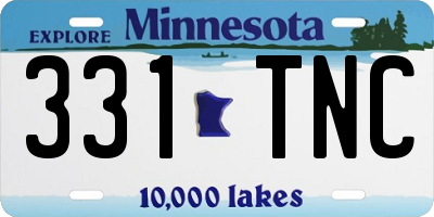 MN license plate 331TNC
