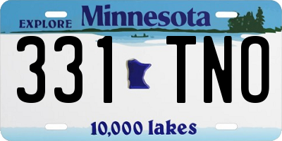 MN license plate 331TNO