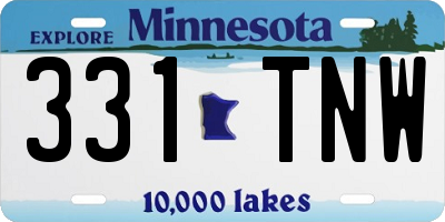 MN license plate 331TNW