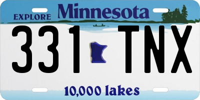 MN license plate 331TNX