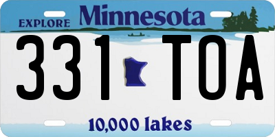 MN license plate 331TOA