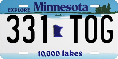 MN license plate 331TOG