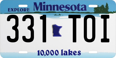 MN license plate 331TOI