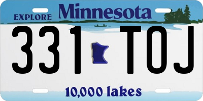 MN license plate 331TOJ