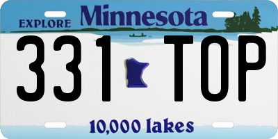 MN license plate 331TOP