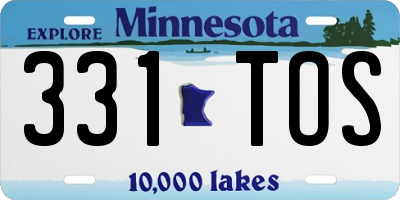 MN license plate 331TOS