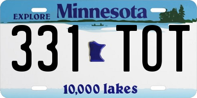 MN license plate 331TOT