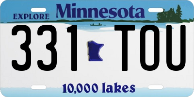MN license plate 331TOU