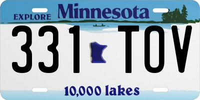 MN license plate 331TOV