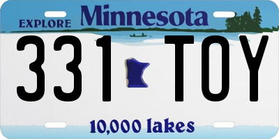 MN license plate 331TOY