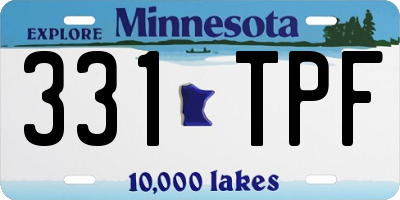 MN license plate 331TPF