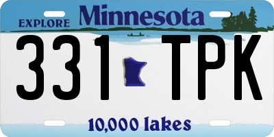 MN license plate 331TPK
