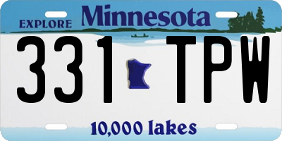 MN license plate 331TPW
