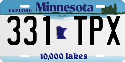 MN license plate 331TPX