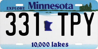 MN license plate 331TPY