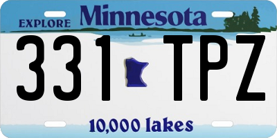 MN license plate 331TPZ