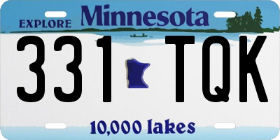 MN license plate 331TQK