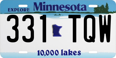 MN license plate 331TQW