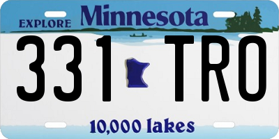 MN license plate 331TRO