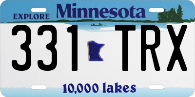MN license plate 331TRX