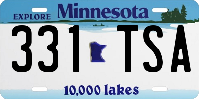 MN license plate 331TSA