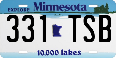 MN license plate 331TSB