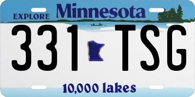 MN license plate 331TSG