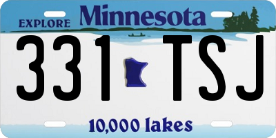 MN license plate 331TSJ