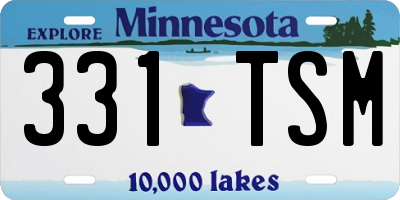 MN license plate 331TSM