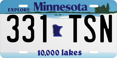 MN license plate 331TSN