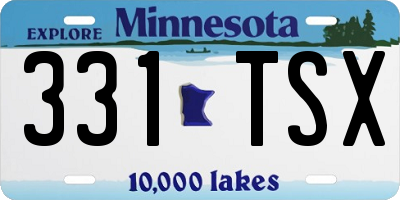 MN license plate 331TSX