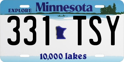 MN license plate 331TSY